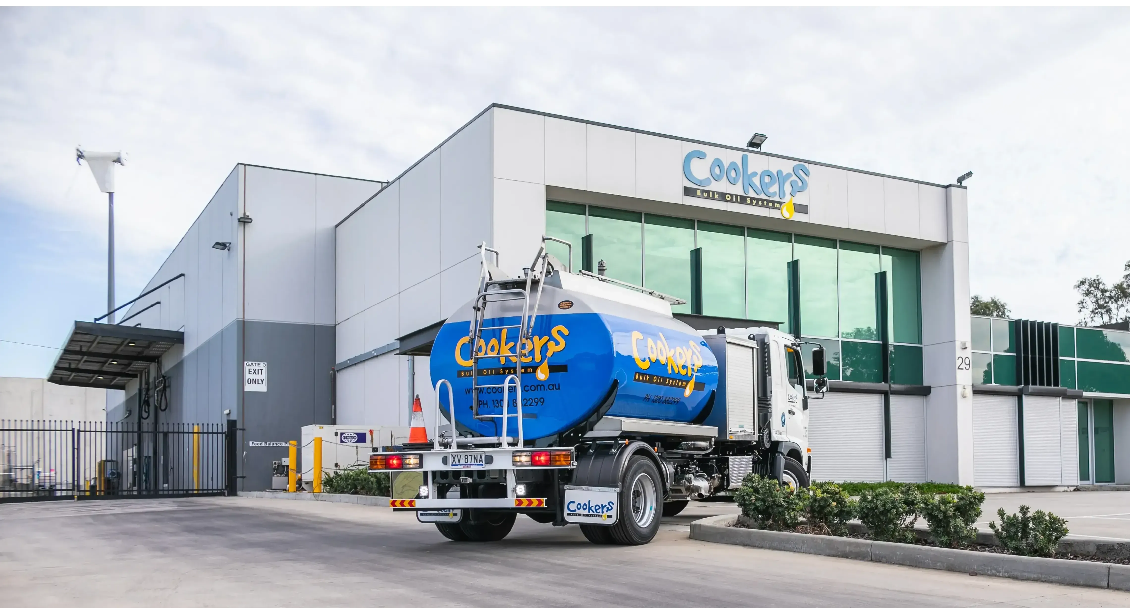 Cookers head office building and oil truck 